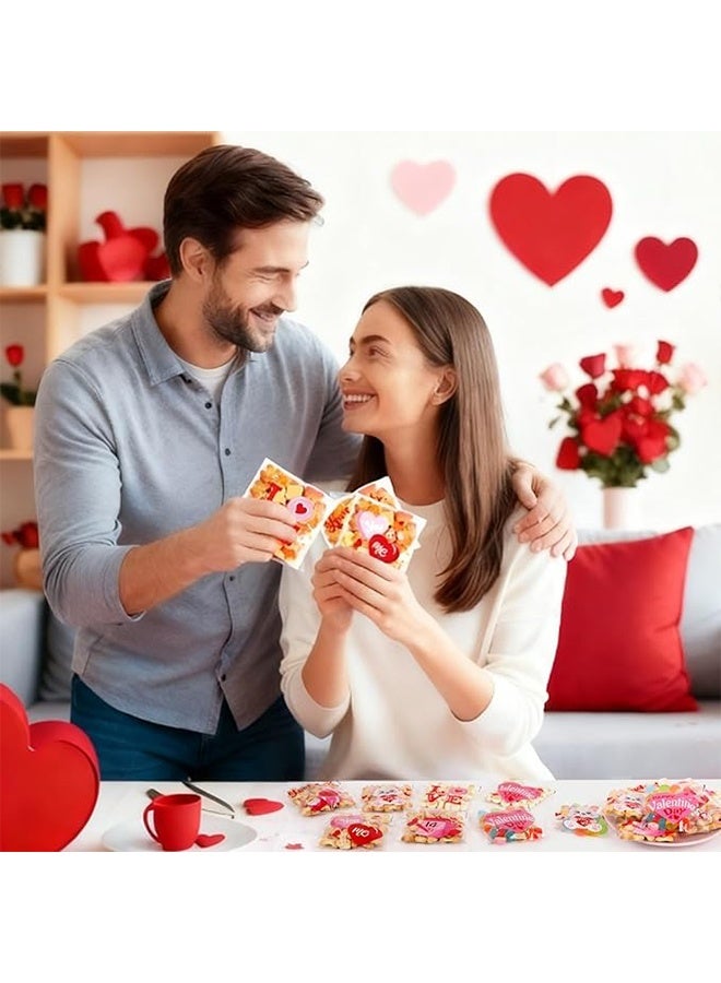 Happy D 100 heart-shaped self-adhesive OPP plastic bags for candy, cookies, and gifts, suitable for Valentine's Day, weddings, and parties - Image 4